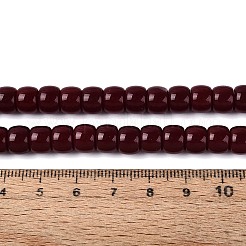 オペークガラスビーズ連売り  バレル  暗赤色  8x6mm  穴：1.6mm  約61~62個/連  14.84''~15.16''（37.7~38.5センチメートル）&nbsp;GLAA-NH0002-B13