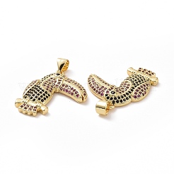 Brass Cubic Zirconia Bird Pendants&nbsp;ZIRC-I062-02G