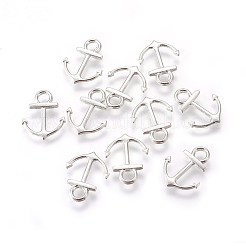 合金ペンダント  カドミウムフリー＆鉛フリー  アンカー  プラチナ  19x15x2mm  穴：3mm&nbsp;LS-PALLOY-2493-P-LF
