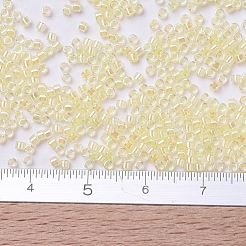 MIYUKIデリカビーズ  シリンダー  日本製シードビーズ  11/0  （db0053)薄黄色の裏地付きクリスタルab  1.3x1.6mm  穴：0.8mm  約2000PCS /ボトル  10 G /ボトル&nbsp;SEED-JP0008-DB0053