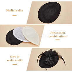 3Pcs 3 Colors Linen Mini Hat Fascinator Base&nbsp;AJEW-FG0004-04