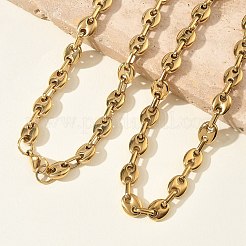 7MM 304 Stainless Steel Coffee Bean Chain Necklaces&nbsp;NJEW-G203-01G