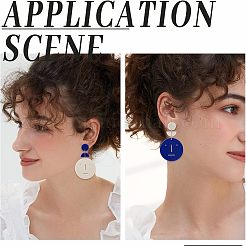 36個6スタイルアクリルパーツ  DIYイヤリングアクセサリー用  表情付き平丸＆半丸  ミックスカラー  7~35x2mm  穴：1.2~1.5mm  6個/カラー&nbsp;MACR-CA0001-20