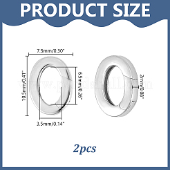 2Pcs 925 Sterling Silver Spring Gate Rings&nbsp;STER-HY0001-22