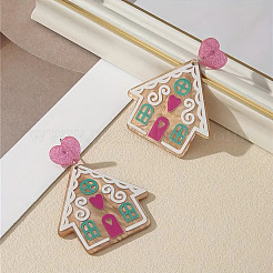 Acrylic Dangle Stud Earrings&nbsp;FS-WG7CF92-01