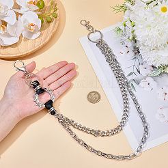 1Pc Alloy Double Layer Chain Belts for Pants&nbsp;AJEW-GF0011-93A