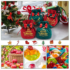 4Pcs 4 Styles Christmas Velvet Candy Apple Bags&nbsp;TP-BC0001-06