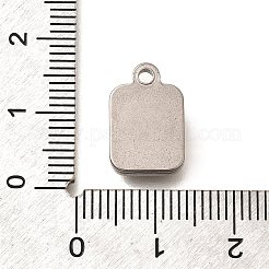 304ステンレススチールチャーム  長方形チャーム  変色防止  ステンレス鋼色  14.5x9.5x3.5mm  穴：1.8mm&nbsp;STAS-P381-11P