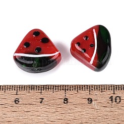 手作りランプワークビーズ  スイカ  レッド  16.5~17.5x19~19.5x12mm  穴：1.4~1.5mm&nbsp;LA-N050-03A