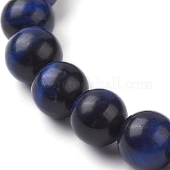 Dyed Natural Tiger Eye Beaded Stretch Bracelets&nbsp;BJEW-TA00462-02