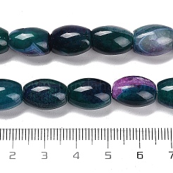 天然石瑪瑙ビーズ連売り  ボンゴの形  染め＆加熱  ドラム  ティール  13~14x10mm  穴：1.2mm  約28個/連  15.16''（38.5センチメートル）&nbsp;G-B079-E01-01G