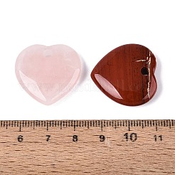 天然石&合成ミックスストーンペンダント  ハートチャーム  染めと未染色の混合  24~25x25x6~7mm  穴：2.5~3.5mm&nbsp;G-Q601-29
