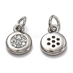 Brass Micro Pave Cubic Zirconia Charms&nbsp;ZIRC-H119-09P