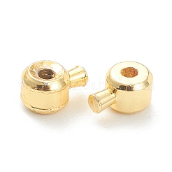 真鍮製つぶし玉カシメ玉  長持ちメッキ  ロンデル  ゴールドカラー  4.5x3.5x3mm  穴：1mm&nbsp;X-KK-F826-03G