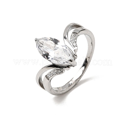316L Stainless Steel Cubic Zirconia Finger Rings&nbsp;SA-CBAB122-07P-01