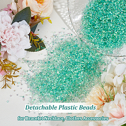 取り外し可能なプラスチックビーズ  ブレスレット ネックレス用  洋服アクセサリー  コラム  ターコイズ  3mm&nbsp;DIY-WH0430-683A-06
