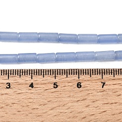 天然石ホワイトジェイドビーズ連売り  コラム  染め  コーンフラワーブルー  8~8.5x4mm  穴：0.8mm  約46~47個/連  15.35''~15.55''（39~39.5センチメートル）&nbsp;G-Z145-A01-01I