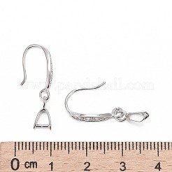 Anti-Tarnish Rhodium Plated 925 Sterling Silver Earring Hooks&nbsp;STER-F033-55P