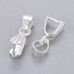シルバーカラーメッキ真鍮製アイスピックピンチベイル  11x5 MMM  穴：3mm  ピン：0.8mm&nbsp;X-KK-E143-S1