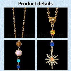 3Pcs 3 Colors Resin & Glass Pendant Decorations&nbsp;HJEW-SC0002-66