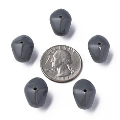 不透明なアクリルビーズ  ナゲット  グレー  12.5x18x13mm  穴：1.6mm  約360個/500g&nbsp;MACR-S373-146-A03