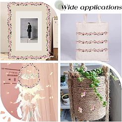 15 ヤードの花ポリエステル刺繍レースリボン  洋服アクセサリーデコレーション  ピンク  3/4インチ（20mm）&nbsp;OCOR-WH0070-77C