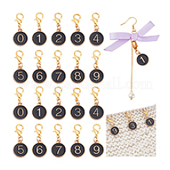 20Pcs 10 Styles Alloy Enamel Pendant Locking Stitch Markers&nbsp;HJEW-PH02072