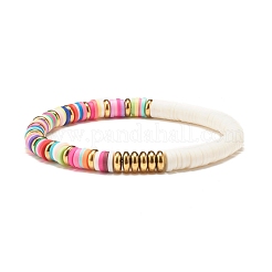 Synthetic Hematite & Polymer Clay Heishi Beads Stretch Bracelets Set&nbsp;BJEW-JB07405