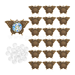 DIY Dome Alloy Butterfly Pendant Jewelry Making Kits&nbsp;DIY-PH0023-39AB