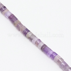 天然石アメジストビーズ連売り  フラットラウンド/ディスク  ヒシビーズ  4~4.5x2~3.5mm  穴：1mm  約150個/連  14.9~15.3インチ（38~39.5cm）&nbsp;G-WH0009-16