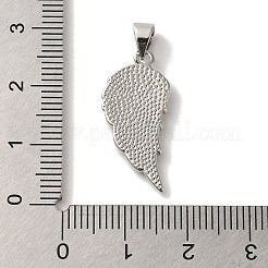 ラックメッキ真鍮チャーム  カドミウムフリー＆鉛フリー  長持ちメッキ  ウイング  プラチナ  24x11x2.5mm  穴：5x3.5mm&nbsp;KK-U027-28P