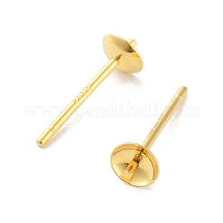 925スターリングシルバー製スタッドピアスパーツ  18KGP本金メッキ  トレイ：4mm  13mm  ピン：0.7mm&nbsp;STER-K167-027B-G