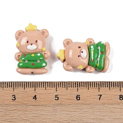 クリスマス不透明樹脂デコデンカボション  クマ  25x16.5x8.5mm&nbsp;CRES-M036-12B