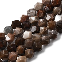 天然石ペトリファイドウッドビーズ連売り  スターカットラウンドビーズ  多面カット  7~8x7~8x7~8mm  穴：1mm  約46~47個/連  14.72''~15''（37.4~38.1センチメートル）&nbsp;G-Z119-A21-02