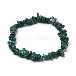 天然マラカイトチップビーズストレッチブレスレット  内径：2インチ（5.2cm）  ビーズ：4.5~10mm&nbsp;X-BJEW-JB05765-04