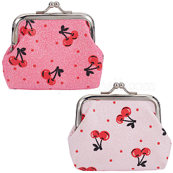 4Pcs 2 Colors Glitter Powder Cloth with Alloy Kiss Lock Wallets&nbsp;ABAG-CN0001-73