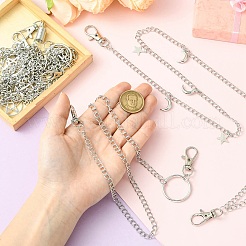 5Pcs 5 Styles Punk Style Moon Zinc Alloy Chain Belts Sets&nbsp;AJEW-CJ0001-63