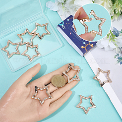 10Pcs Zinc Alloy Crystal Rhinestone Spring Gate Rings&nbsp;FIND-SC0021-42