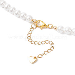 Shell Pearl Round Beaded Necklaces & Stud Dangle Earrings Sets for Women&nbsp;SJEW-JS01349