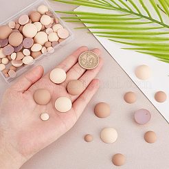 6スタイルの不透明なアクリルビーズ  ラバー加工スタイル  片穴  半円  ミックスカラー  10~20.5x5~10mm  穴：1.4~2.5mm  80個/箱&nbsp;SACR-CA0001-15