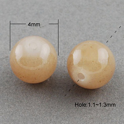 ジェイド風ガラスビーズ連売り  スプレー塗装  ラウンド  淡い茶色  4mm  穴：1.1~1.3mm  約200個/連  31.4インチ&nbsp;DGLA-S076-4mm-28