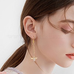 10個ラックメッキ真鍮マイクロパヴェキュービックジルコニアペンダント  丸カン付き  長持ちメッキ  カドミウムフリー＆鉛フリー  ミツバチ  透明  18KGP本金メッキ  12.5x17x3.5mm  穴：3.2mm&nbsp;ZIRC-SZ0004-24