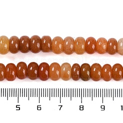 天然石レッドアベンチュリンビーズ連売り  ロンデル  8.5x5mm  穴：0.8mm  約75個/連  15.04インチ（38.2cm）&nbsp;G-L604-D01-01