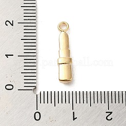 合金エナメルチャーム  ライトゴールド  口紅のチャーム  ブラック  19x4x3mm  穴：1.6mm&nbsp;ENAM-E064-11KCG