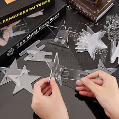 12 Sets Star Transparent Acrylic Commemorative Coin Display Easel Stands&nbsp;ODIS-FG0001-72