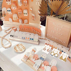 24Pcs PU Leather & Sponge Jewelry Pendant Nceklace Display Cards&nbsp;NDIS-SP0001-03B-02