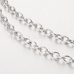 ハートステンレス鋼マルチ連アンクレット  アイアンチェーンと亜鉛合金カニカン付き  プラチナ  230mm&nbsp;AJEW-AN00088