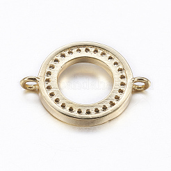 Brass Micro Pave Cubic Zirconia Links&nbsp;X-ZIRC-E136-51G