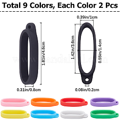 18Pcs 9 Styles Silicone Pendant&nbsp;SIL-GF0001-51A