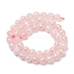 Electroplated Natural Rose Quartz Beads Strands&nbsp;G-B191-A04-8mm